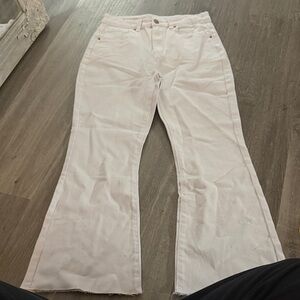 SHEIN Cream Flare Jeans